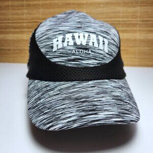 Robin Ruth Hawaii Aloha Hat Adjustable Black and White with Mesh Detail Around